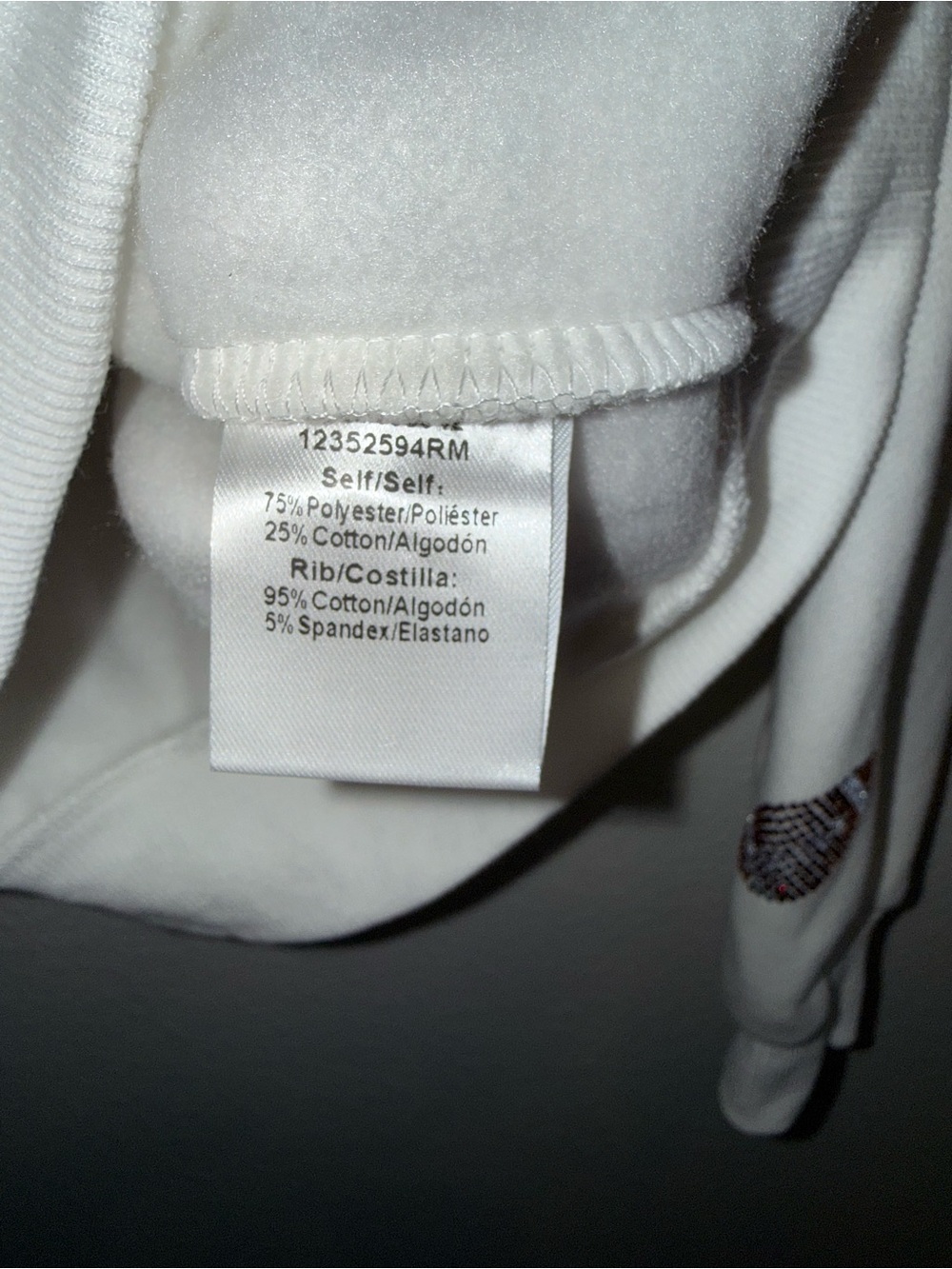 White Crewneck Sweatshirt with Embroidered Football Motif - Picture 6 of 6